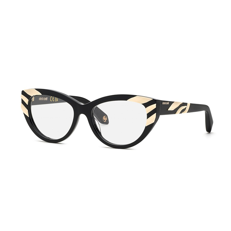 Occhiali da vista Roberto Cavalli VRC024V 700Y nero lucido con dettagli dorati