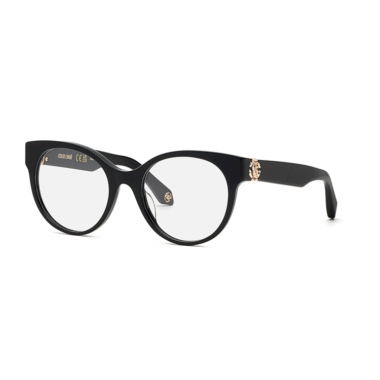 Occhiali da vista Roberto Cavalli VRC027M 0700 nero lucido in acetato elegante