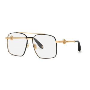 Occhiali da vista Roberto Cavalli VRC028 301 oro rosa lucido con dettagli neri e montatura metallica full‑rim