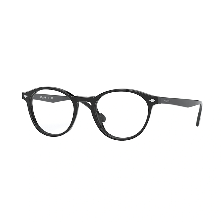 Scopri gli occhiali da vista Vogue VO5326 W44 in acetato nero: design rotondo elegante, comfort e look contemporaneo per ogni occasione.