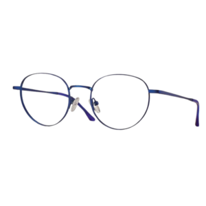 Centrostyle F055150008000 montatura metallo blu opaco leggero aste acetato forma rotonda panto geometrica ponte regolabile