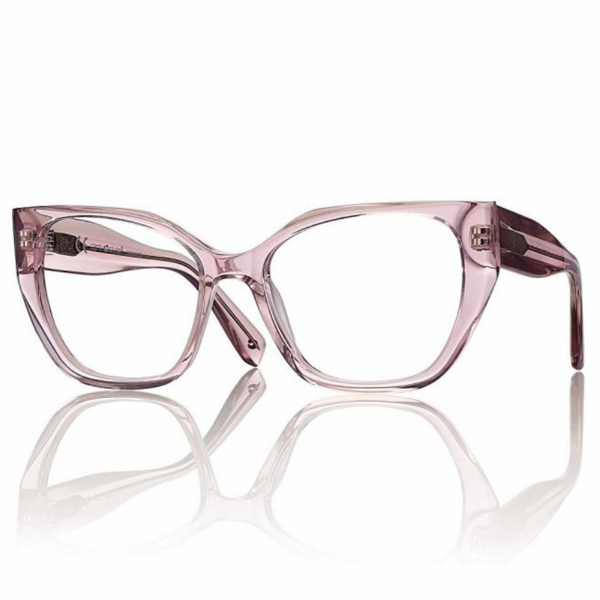 Centrostyle F0648 F064856183000 occhiali da vista cat-eye Donna in acetato rosa lucido, frontale scolpito