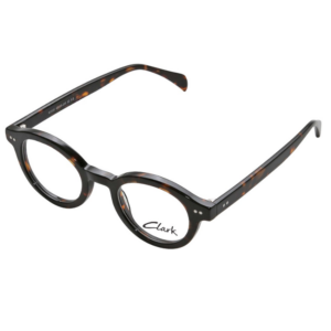 Clark K1515 C2 nero tartarugato, acetato, forma ovale, rivetti metallo, occhiali vista unisex Made in Italy Trevi Coliseum