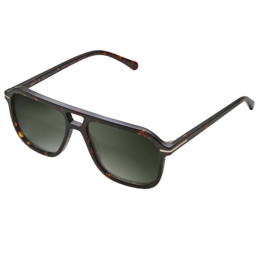 Occhiali da sole Clark K4199 C2 uomo neri eleganti con doppio ponte e montatura rettangolare in acetato