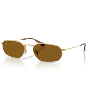 Occhiali da sole Ray‑Ban RB3947 001/33 oro Arista con montatura metallica sottile e lenti marroni