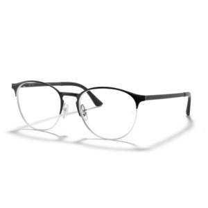 Ray-Ban RB6375 2861 montatura metallo nero-argento forma rotonda