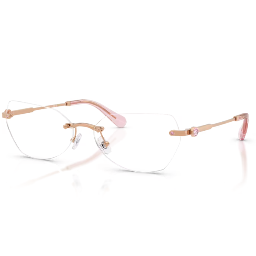 Swarovski SK1031 4014 oro rosa occhiali da vista donna rimless metallo cristalli Swarovski naselli regolabili