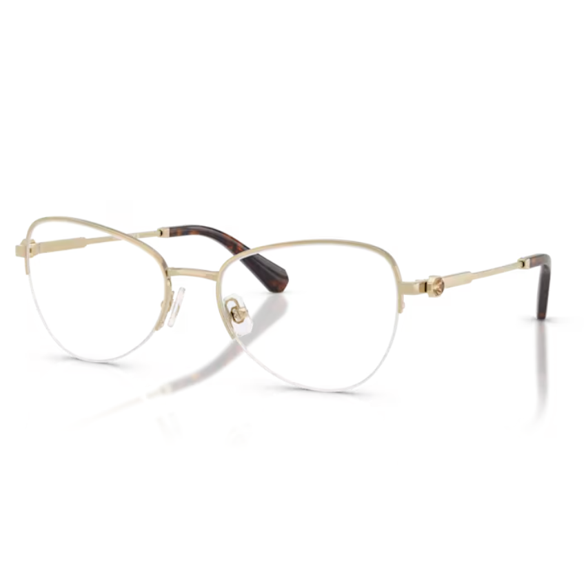 Swarovski SK1032 4028 occhiali da vista donna forma cat-eye metallo oro pallido semi-rimless cristalli Swarovski aste