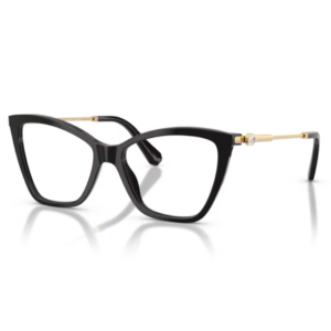 Swarovski 2051 1001 – occhiali da vista Swarovski 2051 neri donna con dettaglio cristallo e aste oro