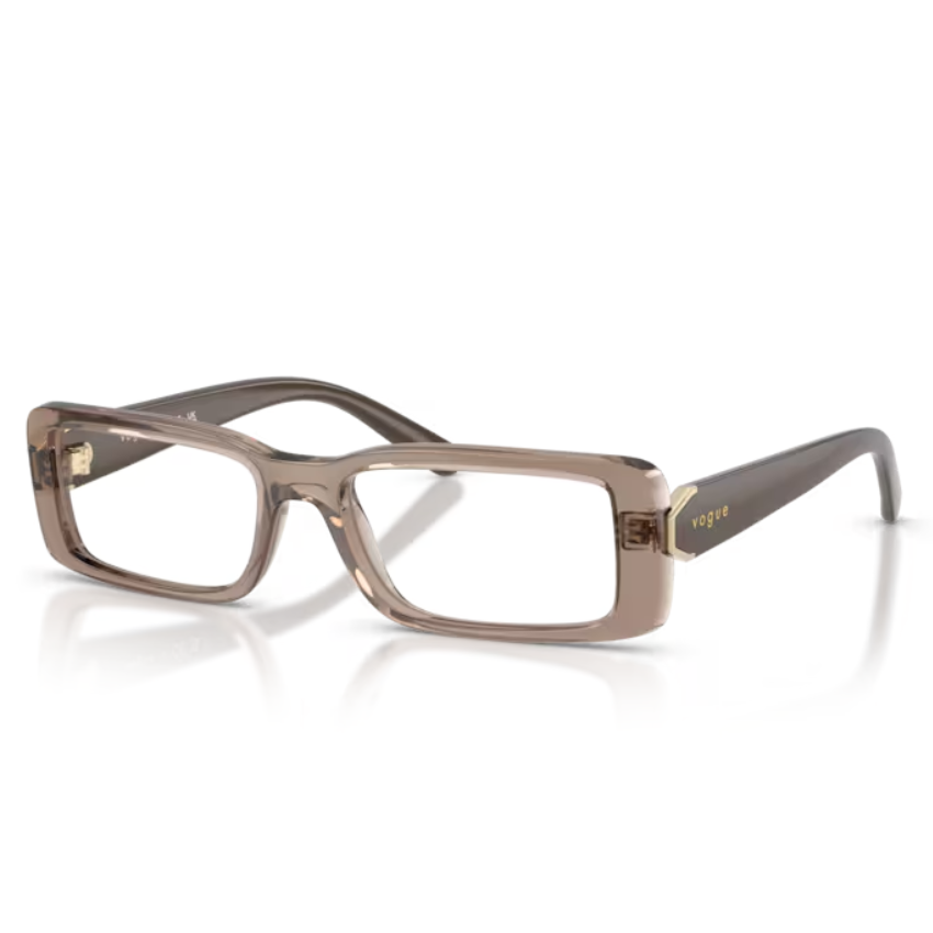 Vogue VO5677 2940 marrone trasparente occhiali da vista donna forma squadrata nylon