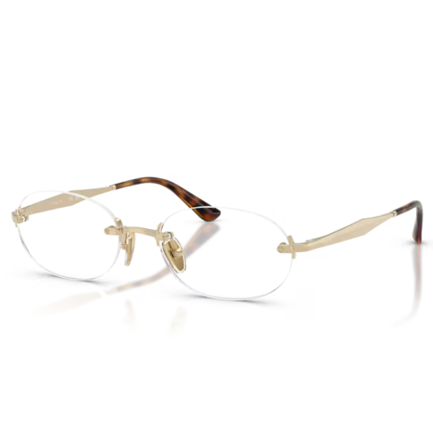 Vogue VO4343 848 occhiali da vista donna forma ovale metallo oro pallido aste acetato tartarugato marrone