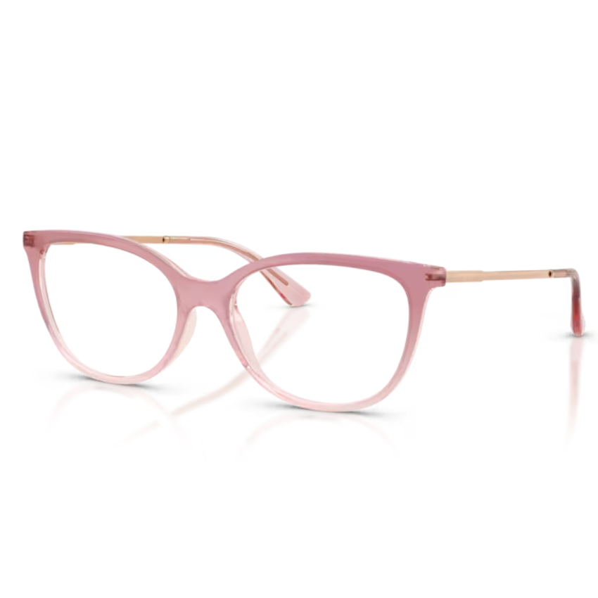 Vogue VO5673 3258 rosa cipria occhiali da vista donna forma cat-eye acetato trasparente metallo coordinato