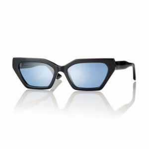 occhiali sole Centrostyle S0666 neri cat eye lenti azzurre