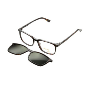 Occhiali da vista Clark K1406 C2 con montatura tartarugata e clip‑on solare magnetico per doppia funzione vista/sole