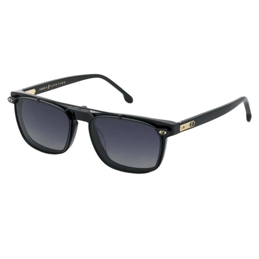 occhiali da sole Lozza UL4418 700P neri uomo eleganti con dettagli oro