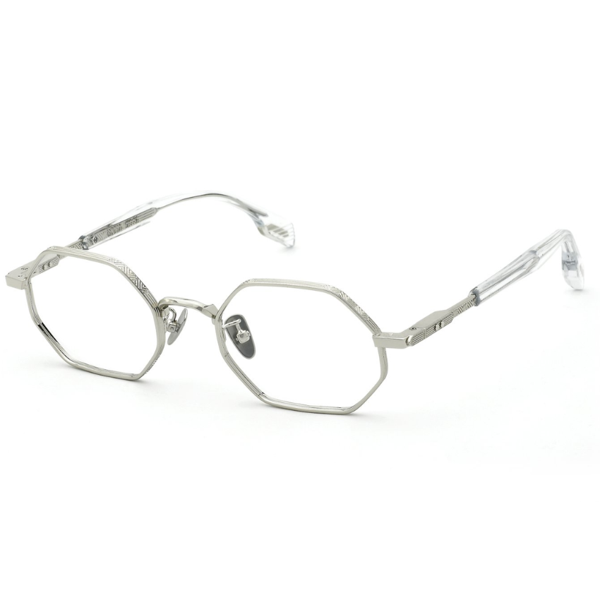 occhiali da vista Lozza VL2453M ARIA1 0579 in metallo argento ottagonale