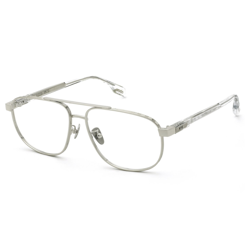 occhiali da vista Lozza VL2454M CRESCENDO1 0579 in metallo argento con doppio ponte