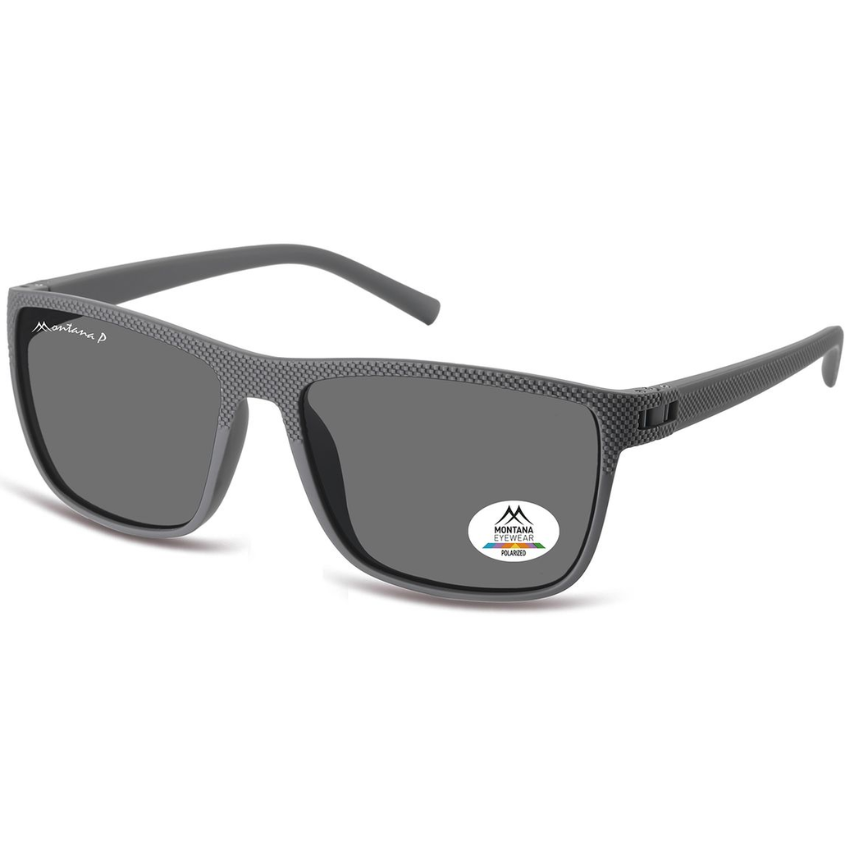 Occhiali da sole Montana MP198B grigio con lenti fumo polarizzate categoria 3, montatura rettangolare per adulti