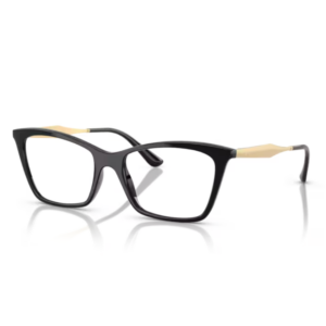 Occhiali da vista Vogue 5624 W44 donna neri con dettagli dorati – montatura elegante e design moderno