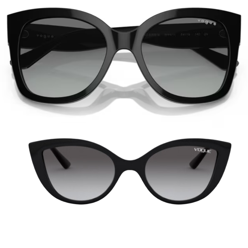 Occhiali da sole Vogue Eyewear combo famiglia mamma e figlia montature nere e lenti sfumate