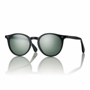 occhiali da sole Centrostyle S053250001002 unisex in acetato nero con lenti verdi