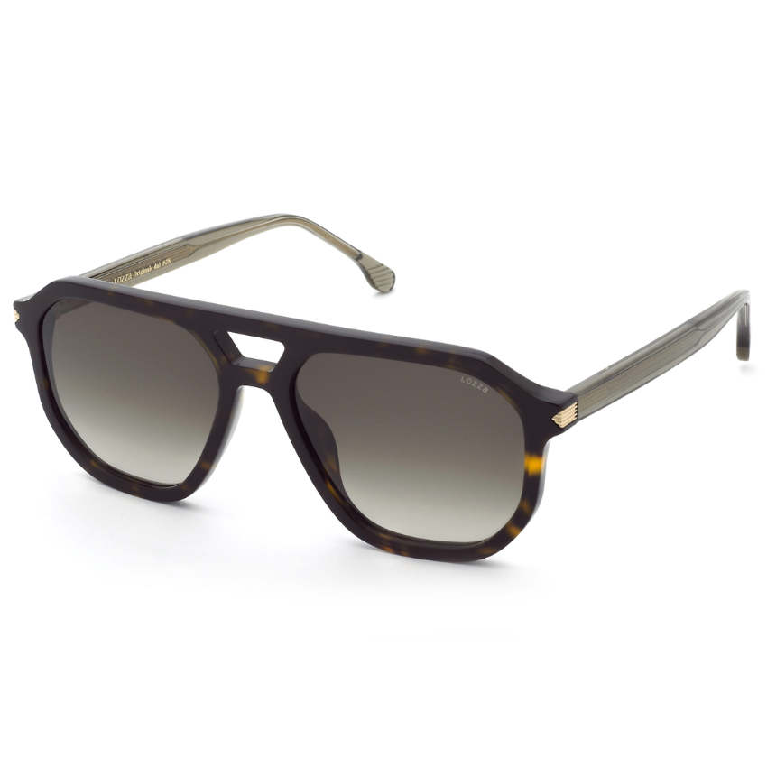 occhiali da sole Lozza SL4397 700Y Maratea 7 unisex nero lucido forma navigator con lenti sfumate