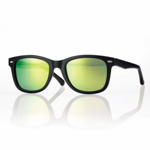 Centrostyle S053847001010 occhiali da sole adulto neri con lenti specchiate verde giallo
