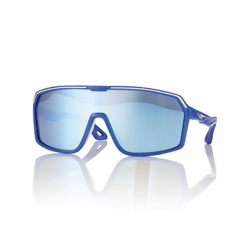 Centrostyle S067400185008 occhiali da sole sportivi blu con lente specchiata azzurra a maschera
