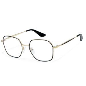 Occhiali da vista Gigi Studios GS9034 AYA colore 11 montatura geometrica metallo dorato bordo nero
