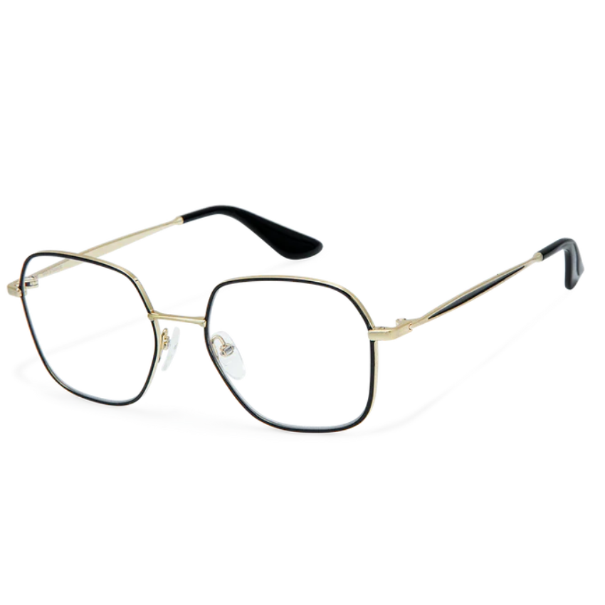 Occhiali da vista Gigi Studios GS9034 AYA colore 11 montatura geometrica metallo dorato bordo nero