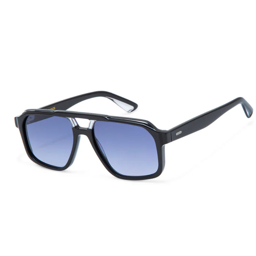 Occhiali da sole Gigi Studios 7006 ZAC colore 11 acetato nero con lenti blu sfumate