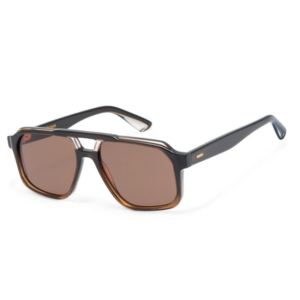 Gigi Studios GS7006 ZAC 30 occhiali da sole uomo squadrati nero havana con ponte metallico e lenti marroni