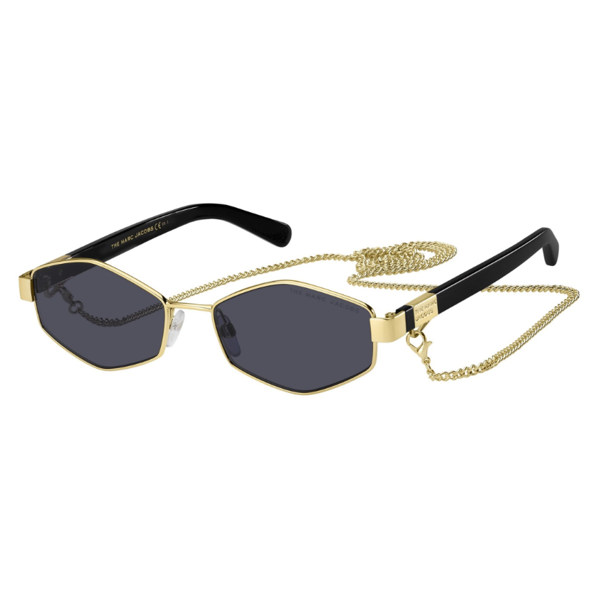 Occhiali da sole Marc Jacobs MARC 496 S J5G IR donna oro geometrici con catena dorata