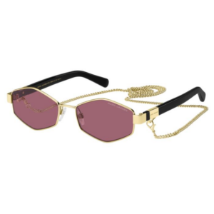 Occhiali da sole Marc Jacobs MARC 496/S Y11/VC donna oro geometrici eleganti con catena lenti rosa