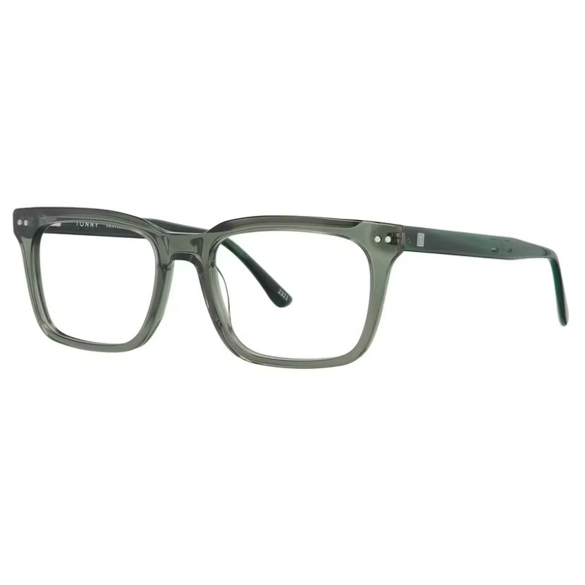 Tonny TY48350A C1 uomo verde traslucido rettangolare acetato logo T argento