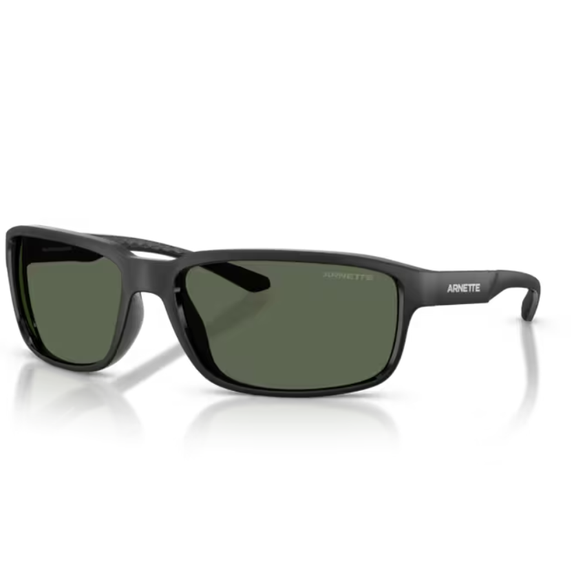 Occhiali Arnette AN4373 neri con montatura riciclata opaca e lenti verde scuro