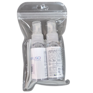 Kit pulizia occhiali Centrostyle 2 Spray Clean 30 ml con panno in astuccio trasparente richiudibile