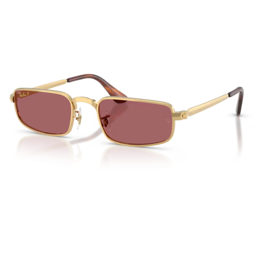 Ray-Ban RB3927 001/AF oro arista rettangolare lenti bordeaux polarizzate unisex