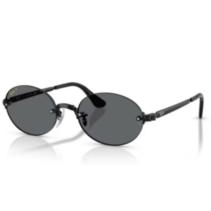 Ray-Ban RB3929 002/81 ovale nero unisex metallo lenti grigio scuro polarizzate