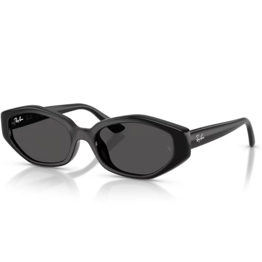 Occhiali da sole Ray-Ban RB4473D neri con montatura irregolare e lenti grigio scuro