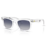 Occhiali Ray-Ban RBR0502SM F7064L Leclerc unisex trasparenti con lenti grigio blu sfumate e dettagli Ferrari