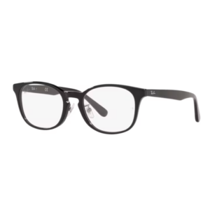 Ray-Ban RX5386D 2000 nero unisex squadrato acetato lucido dettaglio argento