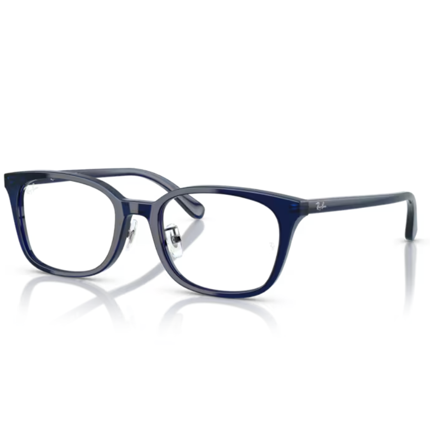 Ray-Ban RX5407D 5986 blu trasparente unisex squadrato acetato ponte argento