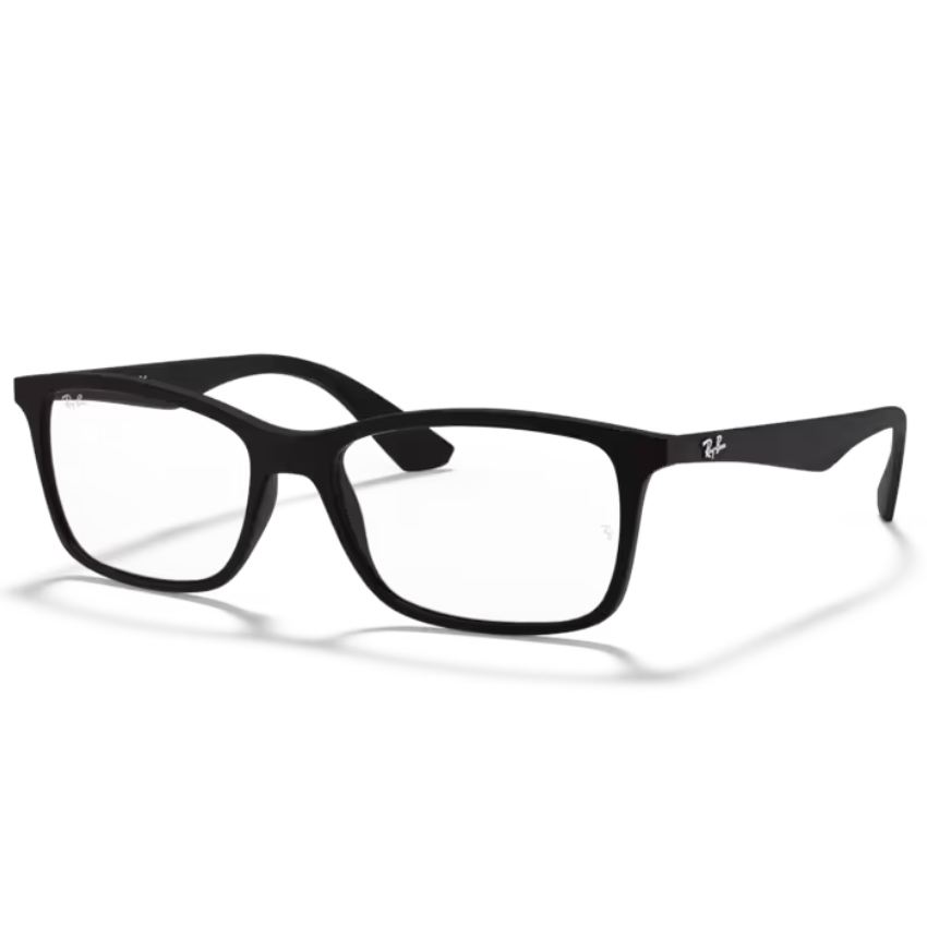 Ray-Ban RX7047 5196 nero opaco unisex rettangolare plastica logo rilievo