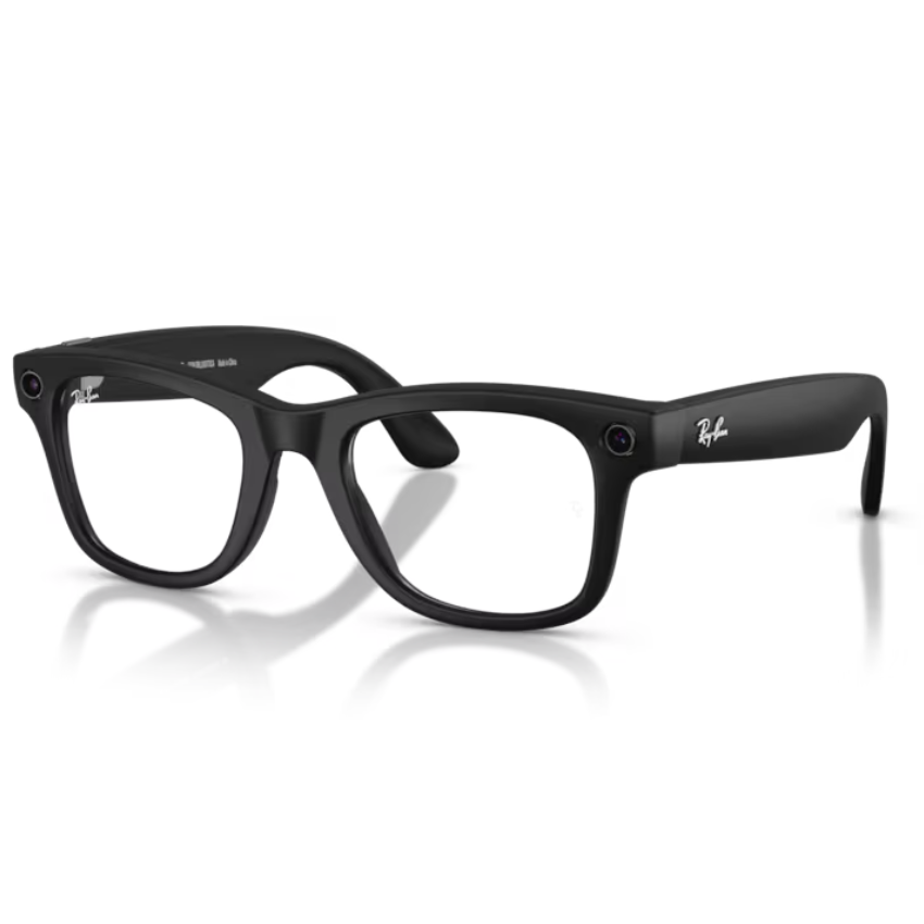 Occhiali smart Ray-Ban Meta Wayfarer RW4012 neri con lenti Clear Grey e fotocamera integrata