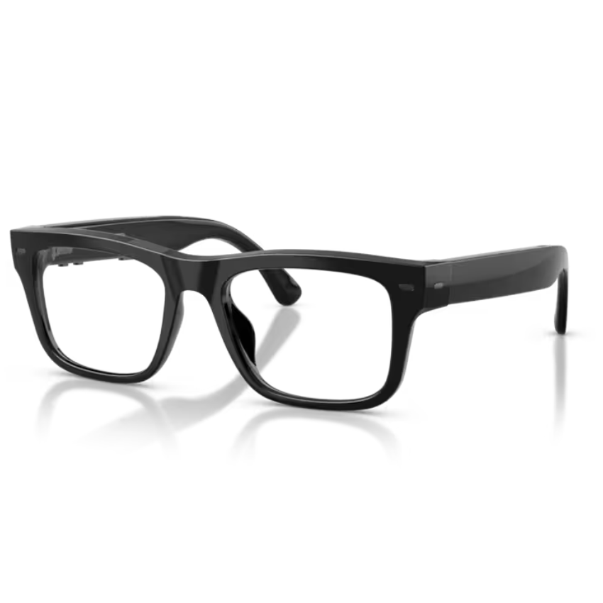 Occhiali Nuance 5005 Square neri lucidi con forma squadrata e lenti trasparenti scuribili