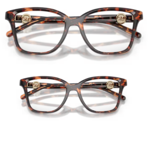 Occhiali da vista Michael Kors Kobe MK4180U 4031 Luggage Tortoise set madre e figlia con montatura squadrata tartarugata lucida