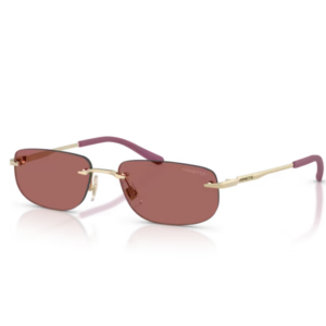 Occhiali da sole Arnette AN3096 oro chiaro con montatura rimless e lenti viola scuro