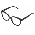 Occhiali Clark 1540 C2 cat-eye neri con dettagli havana e aste tartarugate