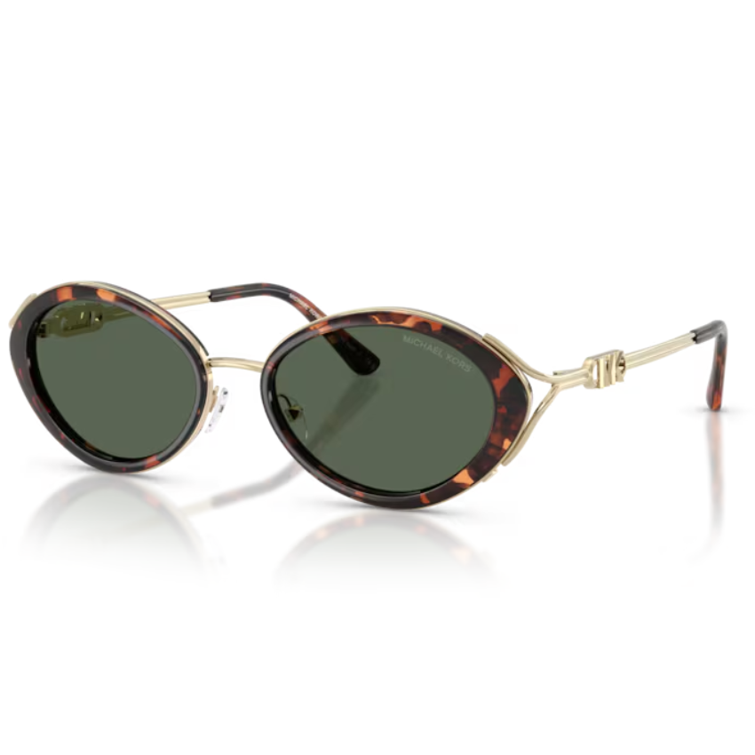 Occhiali Michael Kors Key West tartarugati con lenti verdi e aste dorate
